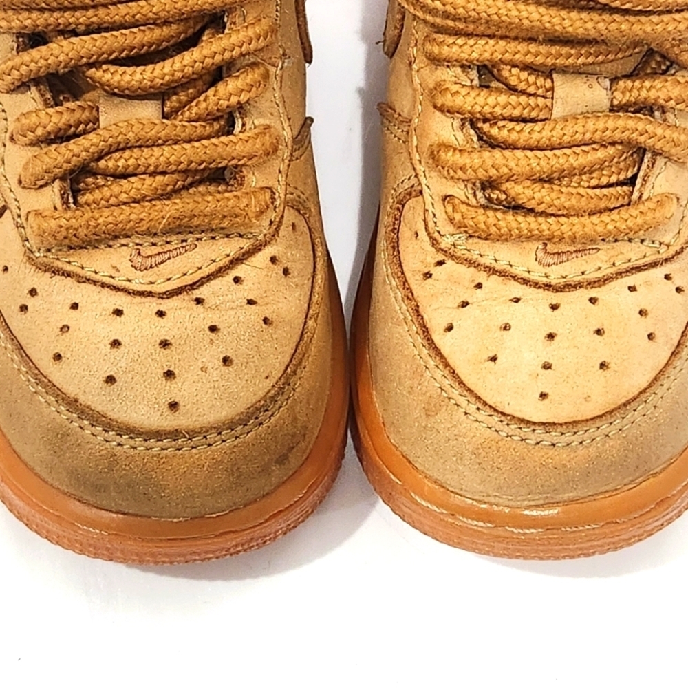 Nike Air Force 1 High‎ Top Camel Brown Nobuck Baby Size 5C  Lace Up - Picture 4 of 8